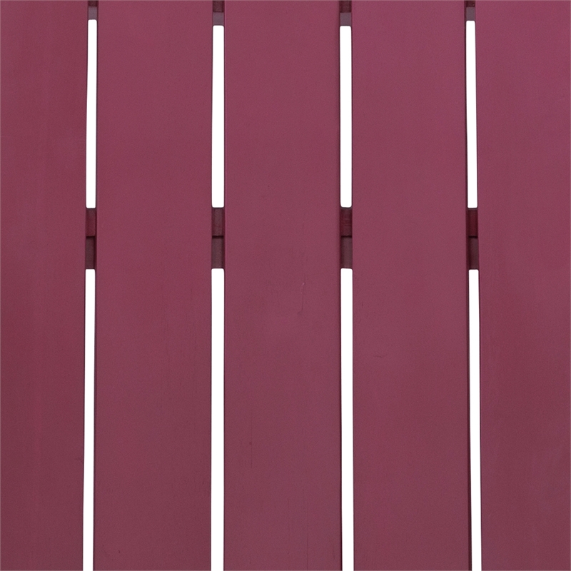 Pemberly Row 3-Piece Adirondack Acacia Wood Outdoor Seating & Table Set in Red