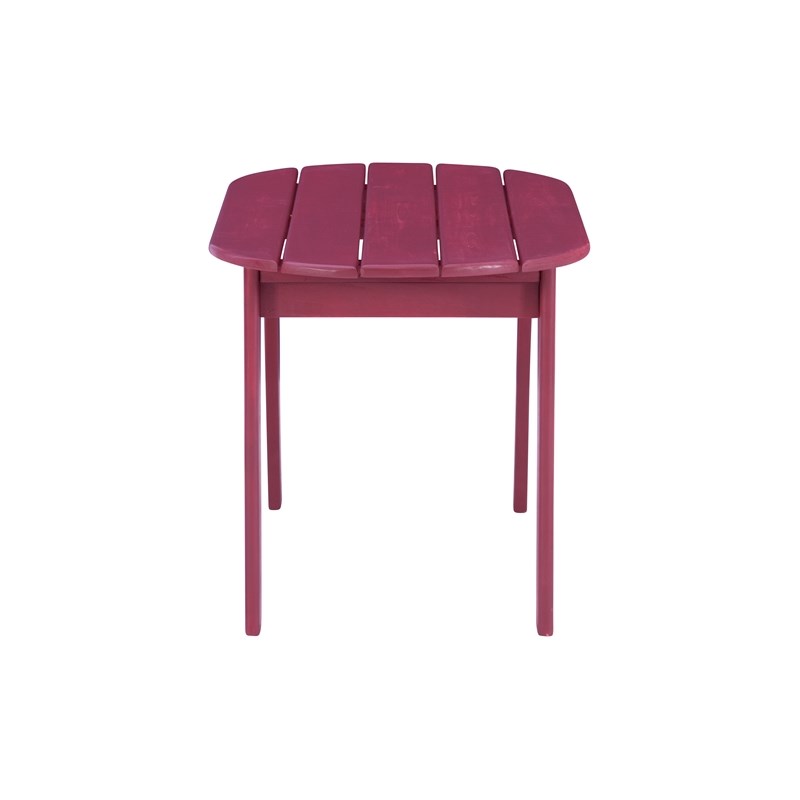 Pemberly Row 3-Piece Adirondack Acacia Wood Outdoor Seating & Table Set in Red