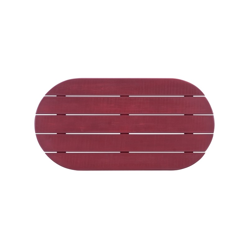 Pemberly Row 3-Piece Adirondack Acacia Wood Outdoor Seating & Table Set in Red