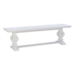 Pemberly Row Set of 3 White Pine Wood Double Pedestal Benchs & Dining Table