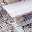 Pemberly Row Set of 3 White Pine Wood Double Pedestal Benchs & Dining Table