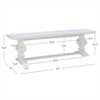 Pemberly Row Set of 3 White Pine Wood Double Pedestal Benchs & Dining Table