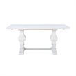 Pemberly Row Set of 3 White Pine Wood Double Pedestal Benchs & Dining Table