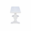Pemberly Row Set of 3 White Pine Wood Double Pedestal Benchs & Dining Table