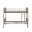Pemberly Row Set of 2 Metal Youth Cabinet & Twin Over Twin Bunk Bed with Ladder