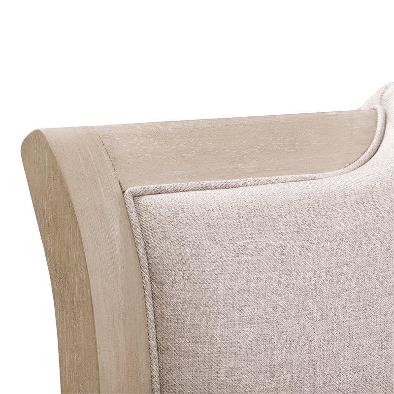 Pemberly Row Set of 4 Queen Panel Bed & Dresser & Nightstands in Washed Taupe