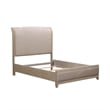 Pemberly Row Set of 3 Queen Upholstered Bed & Nightstands in Washed Taupe