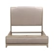 Pemberly Row Set of 3 Queen Upholstered Bed & Nightstands in Washed Taupe