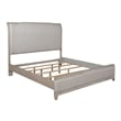 Pemberly Row Set of 3 King Upholstered Bed & Nightstands in Washed Taupe