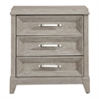 Pemberly Row Set of 3 Queen Panel Bed & Nightstands in Washed Taupe