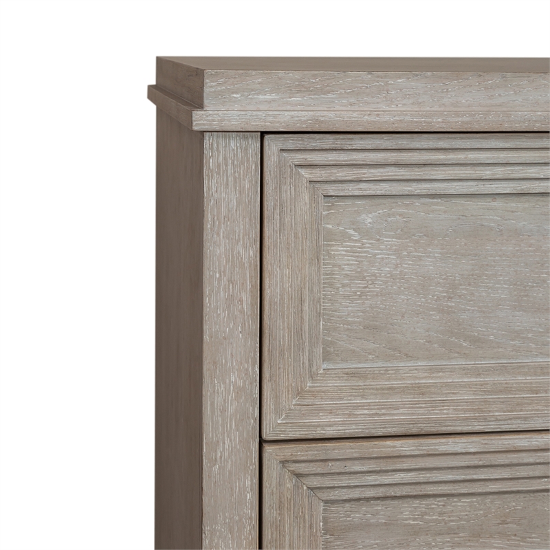 Pemberly Row Set of 3 King Panel Bed & Nightstands in Washed Taupe