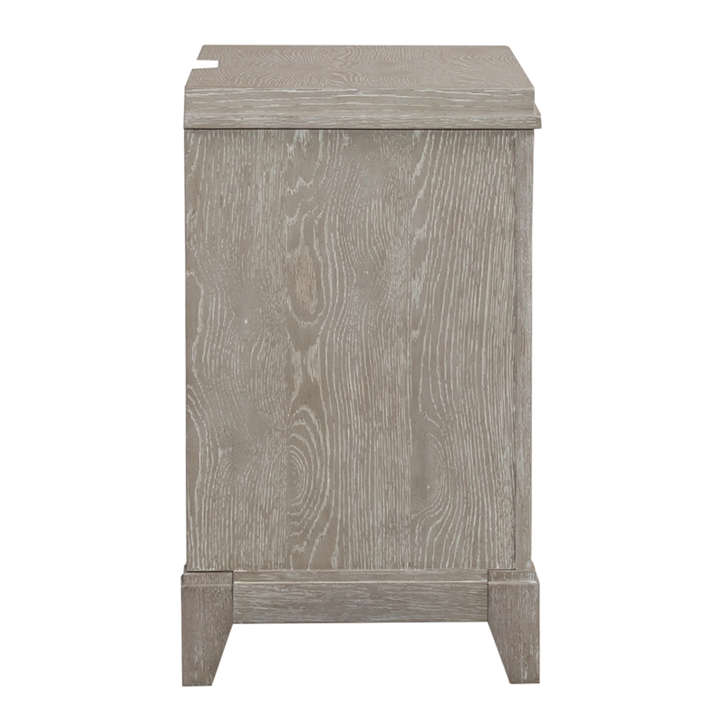 Pemberly Row Set of 3 King Panel Bed & Nightstands in Washed Taupe