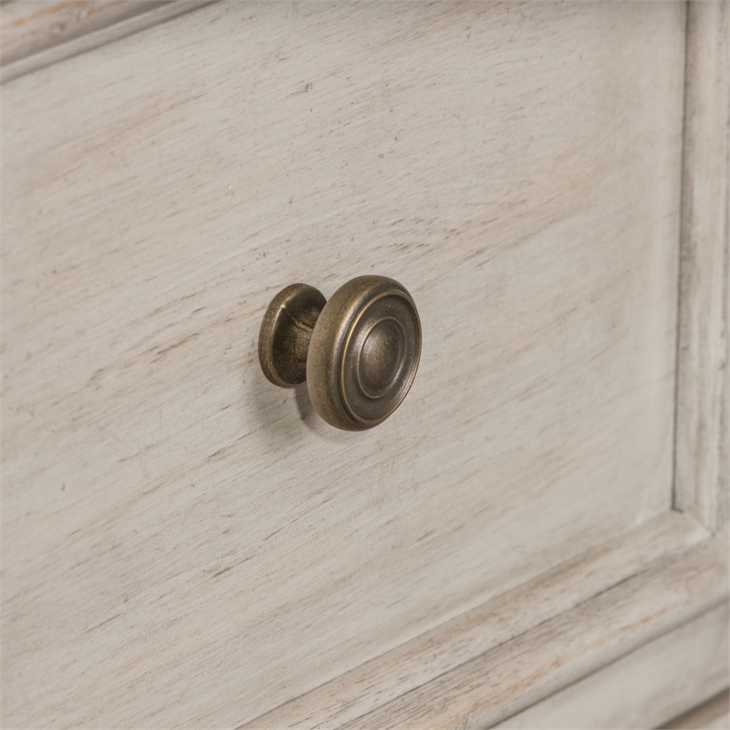 Pemberly Row Set of 4 Queen Panel Bed & Dresser & Nightstands in White