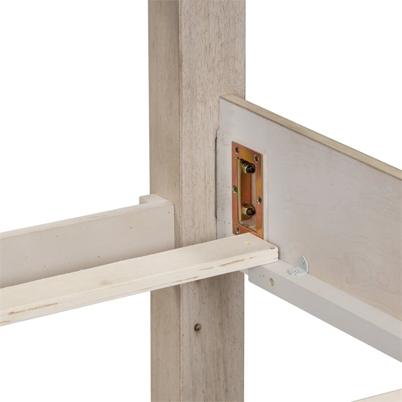 Pemberly Row Set of 4 King Panel Bed & Dresser & Nightstands w/ Charging Station