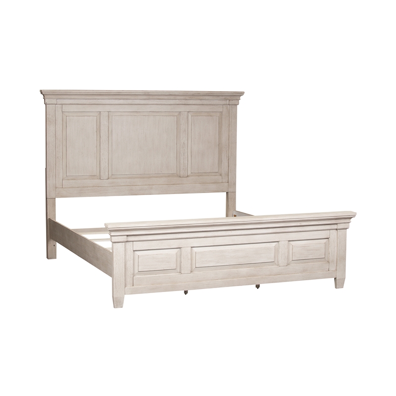 Pemberly Row Set of 4 Queen Panel Bed & Dresser & Nightstands in White