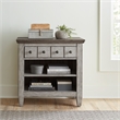 Pemberly Row Set of 4 King Panel Bed & Dresser & Nightstands w/ Charging Station