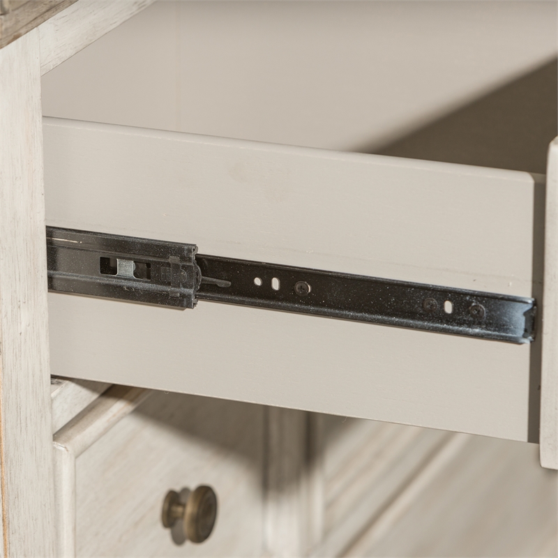 Pemberly Row Set of 4 King Panel Bed & Dresser & Nightstands w/ Charging Station