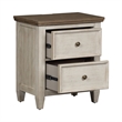 Pemberly Row Set of 3 White Queen Panel Bed & Nightstands with Charging Station