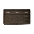 Pemberly Row Set of 4 King Panel Bed & Dresser & Nightstands in Brown