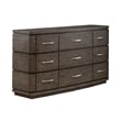 Pemberly Row Set of 4 King Panel Bed & Dresser & Nightstands in Brown
