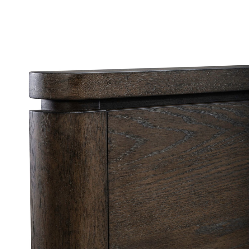 Pemberly Row Set of 3 King Panel Bed & Nightstands with Charging Station - Brown