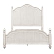 Pemberly Row Set of 4 Farmhouse White Queen Poster Bed & Dresser & Nightstands