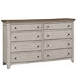 Pemberly Row Set of 4 Farmhouse White Queen Poster Bed & Dresser & Nightstands