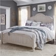 Pemberly Row Set of 4 Farmhouse White Queen Poster Bed & Dresser & Nightstands