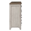 Pemberly Row Set of 4 Farmhouse White King Poster Bed & Dresser & Nightstands