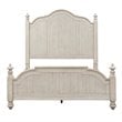 Pemberly Row Set of 4 Farmhouse White King Poster Bed & Dresser & Nightstands