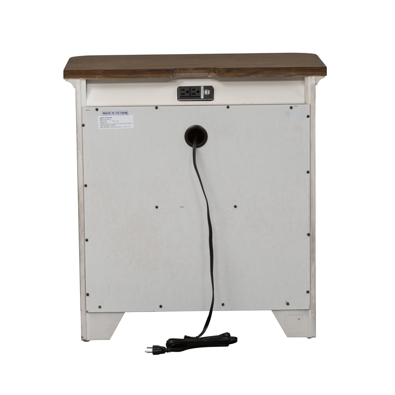 Pemberly Row Set of 4 Farmhouse White King Poster Bed & Dresser & Nightstands