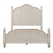 Pemberly Row Set of 4 Farmhouse White King Poster Bed & Dresser & Nightstands