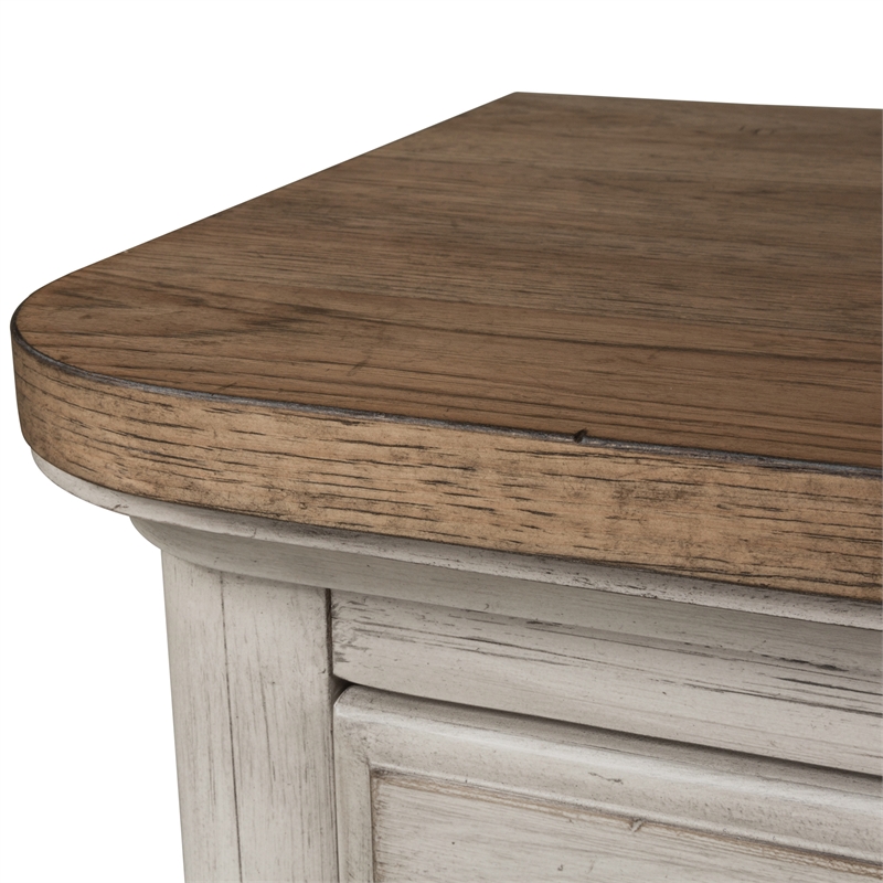 Pemberly Row Set of 4 Farmhouse White King Poster Bed & Dresser & Nightstands