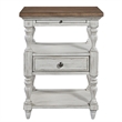 Pemberly Row Set of 3 Farmhouse Reimagined White Queen Poster Bed & Nightstands
