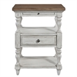 Pemberly Row Set of 3 Farmhouse Reimagined White Queen Poster Bed & Nightstands
