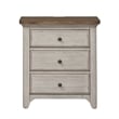 Pemberly Row Set of 3 White Queen Poster Bed & Nightstands with Charging Station