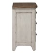Pemberly Row Set of 3 White Queen Poster Bed & Nightstands with Charging Station