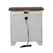 Pemberly Row Set of 3 White Queen Poster Bed & Nightstands with Charging Station