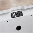 Pemberly Row Set of 3 White Queen Poster Bed & Nightstands with Charging Station