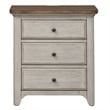 Pemberly Row Set of 3 White King Poster Bed & Nightstands with Charging Station