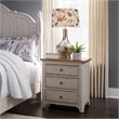 Pemberly Row Set of 3 White King Poster Bed & Nightstands with Charging Station