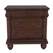 Pemberly Row Set of 4 Rustic Cherry Queen Sleigh Bed & Dresser & Nightstands