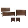 Pemberly Row Set of 4 Rustic Cherry Queen Sleigh Bed & Dresser & Nightstands