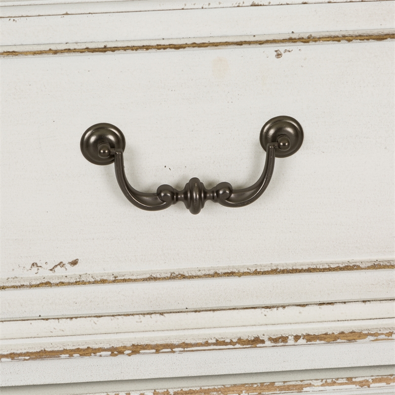 Pemberly Row Set of 4 White King Sleigh Bed & Dresser & Nightstands