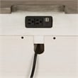 Pemberly Row Set of 3 White Queen Sleigh Bed & Nightstands with Charging Station