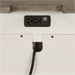Pemberly Row Set of 3 White King Sleigh Bed & Nightstands with Charging Station