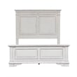 Pemberly Row Set of 3 White Queen Panel Bed & Nightstands with Charging Station