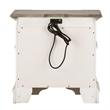 Pemberly Row Set of 3 White Queen Panel Bed & Nightstands with Charging Station