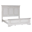 Pemberly Row Set of 3 White King Panel Bed & Nightstands with Charging Station