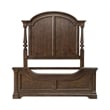 Pemberly Row Set of 4 Queen Poster Bed & Dresser & Nightstands in Cherry
